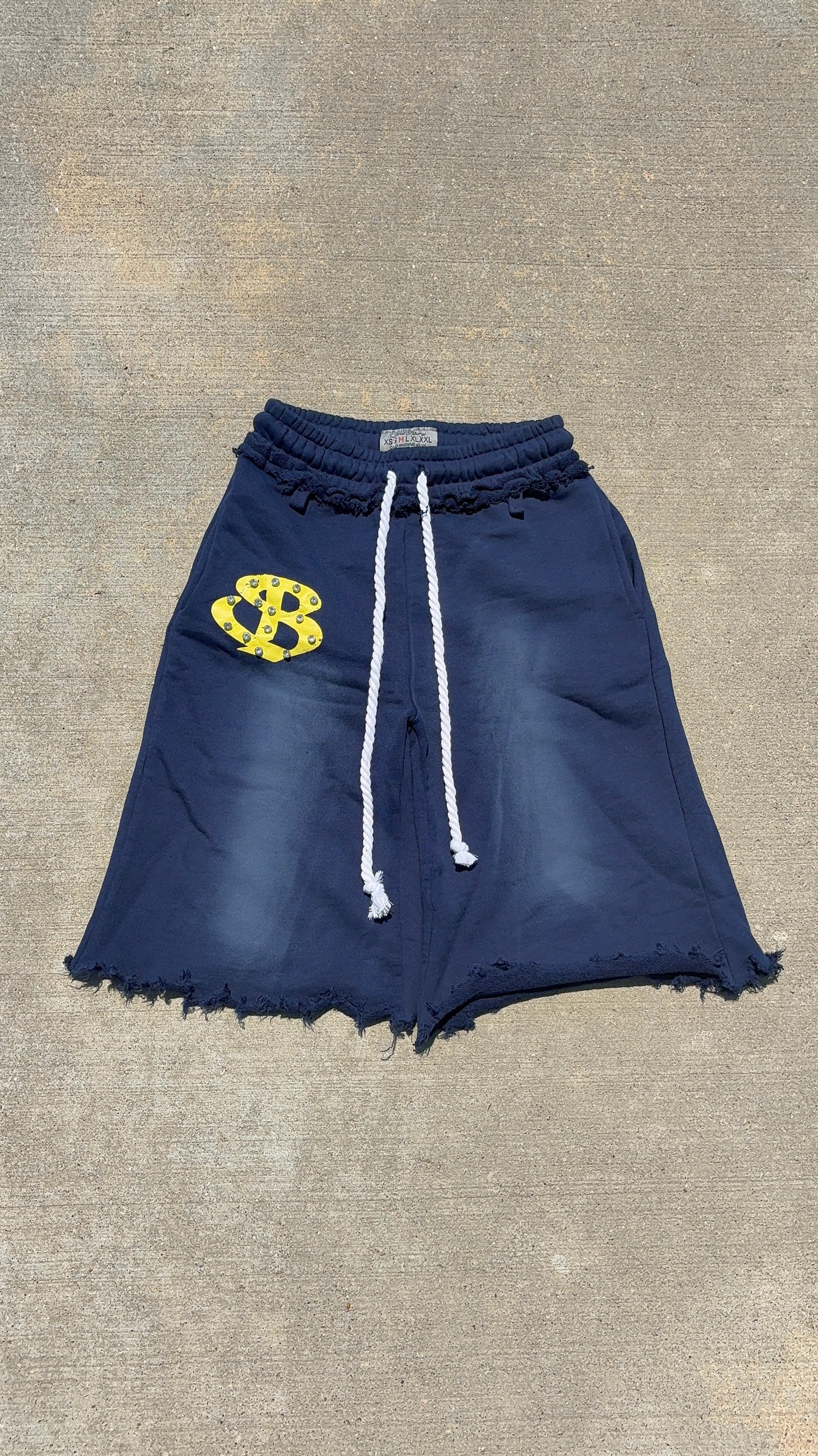 Blue Rhinestone Shorts